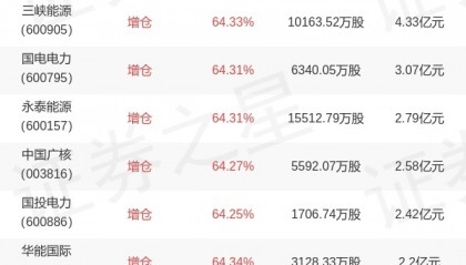 广发基金陆志明旗下广发电力ETF一季报最新持仓，重仓长江电力